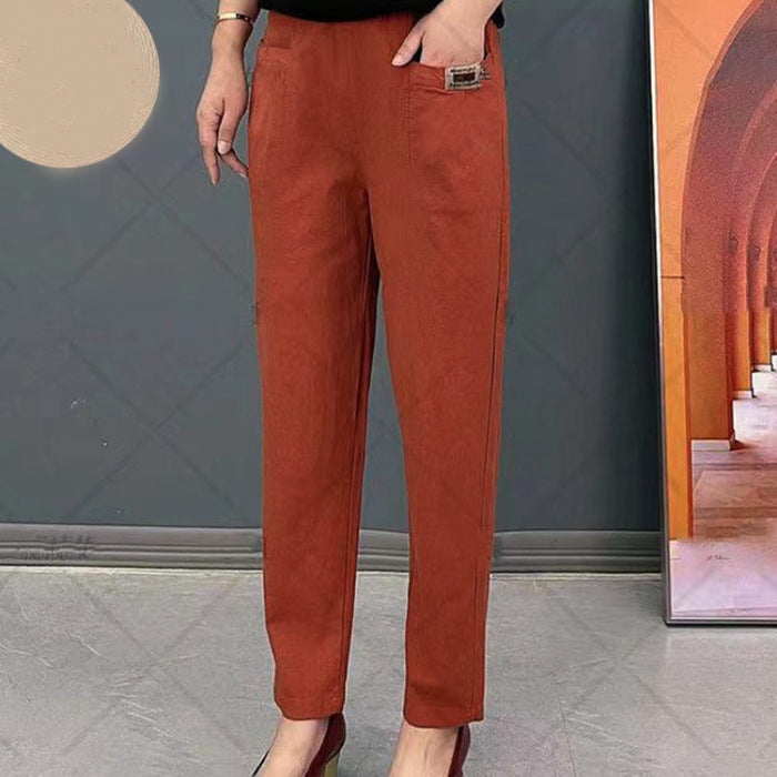š„BUY 2 FREE SHIPPINGš„Good Gift-Women's Elastic Waist Cotton Trousers