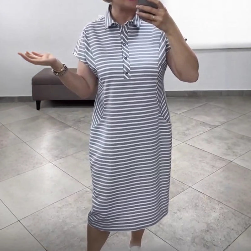 Women's Casual Short Sleeve Striped Dress