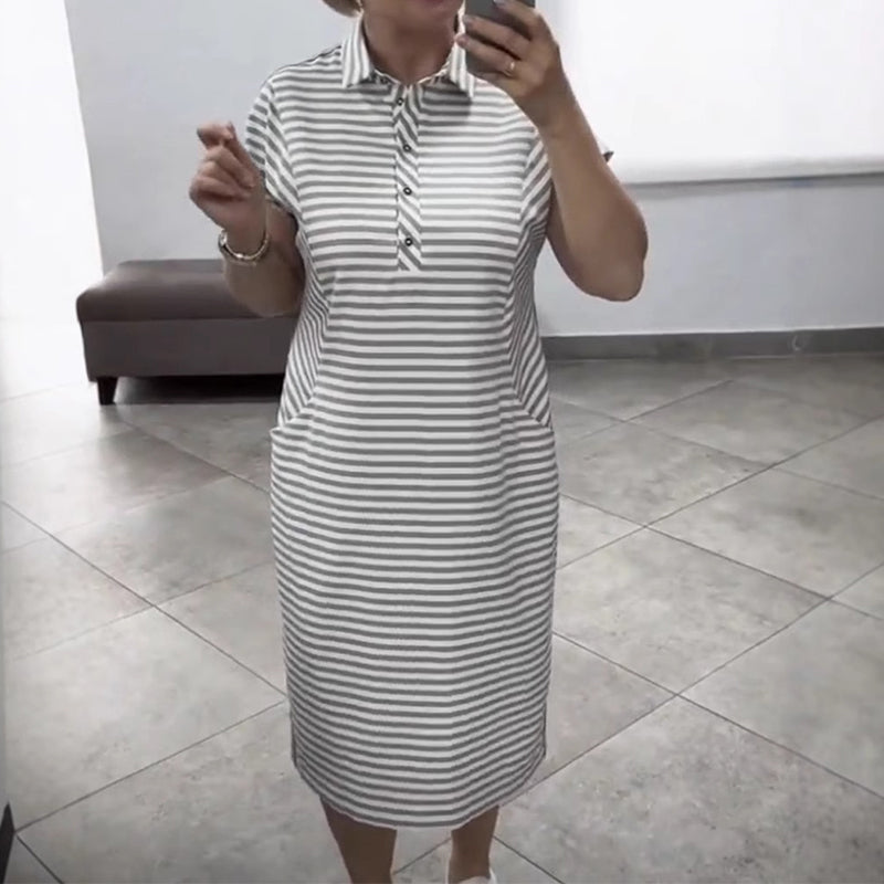 Women's Casual Short Sleeve Striped Dress