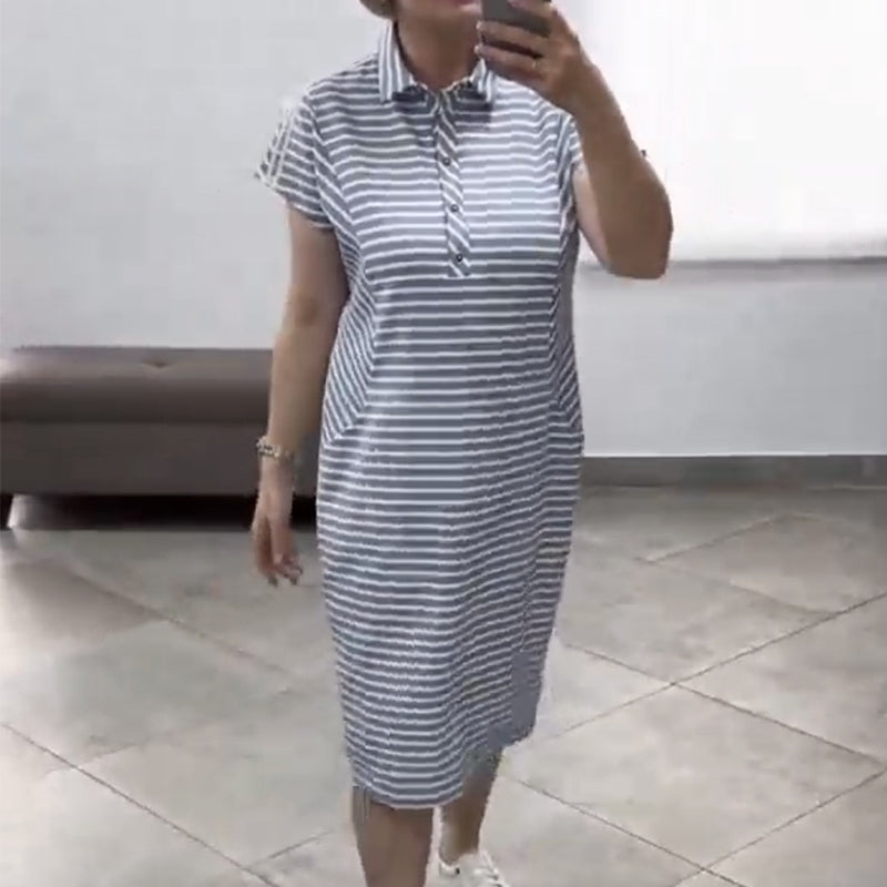Women's Casual Short Sleeve Striped Dress