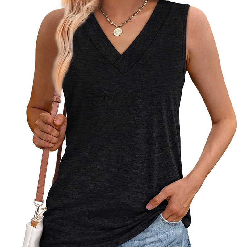 🎁Last Day Promotion✨Women's Casual V-Neck Loose Fit Tank Top