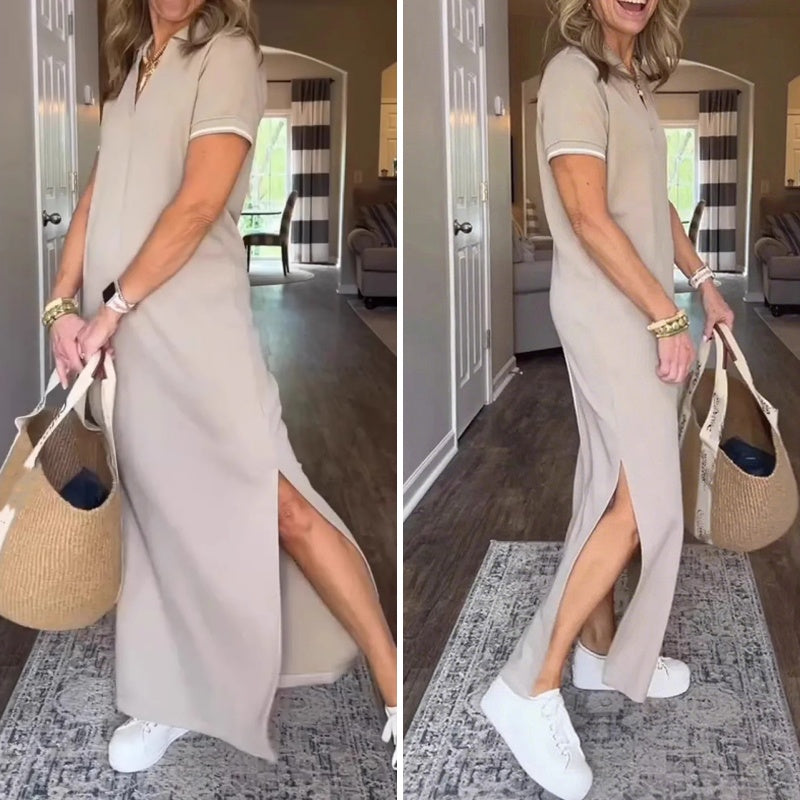 Women's T-Shirt Maxi Dress with Side Split