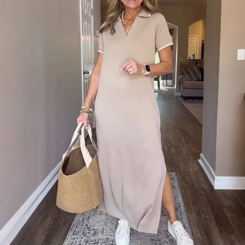 Women's T-Shirt Maxi Dress with Side Split
