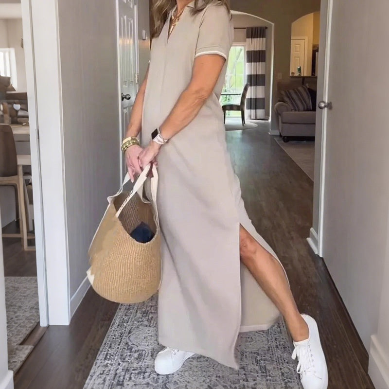 Women's T-Shirt Maxi Dress with Side Split