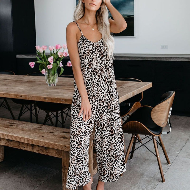 🔥Women's Fashion Spaghetti Strap Printed Jumpsuit