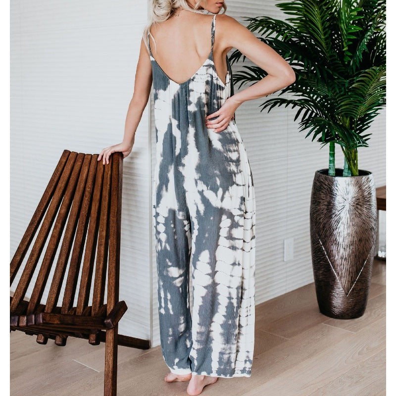 🔥Women's Fashion Spaghetti Strap Printed Jumpsuit