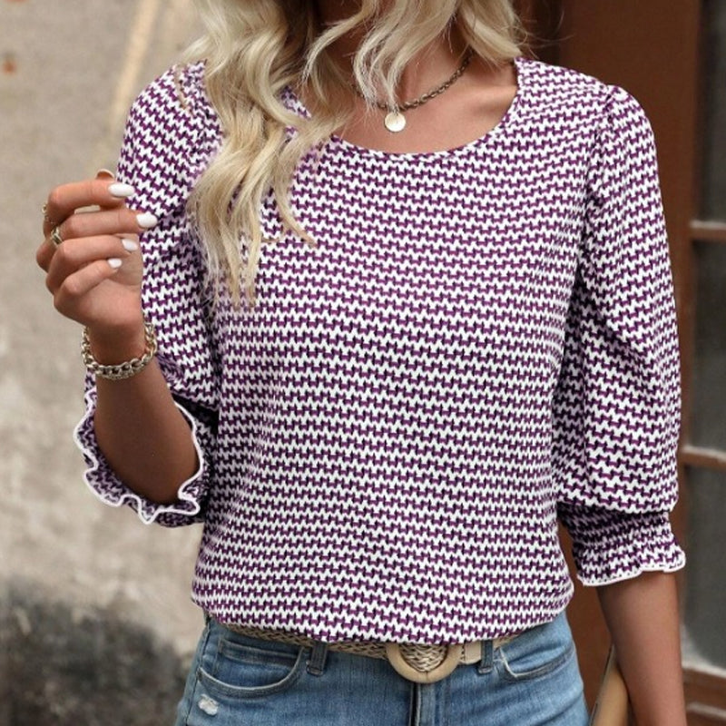 What should I wear tomorrow?🌿Women's Casual Printed Round Neck Top