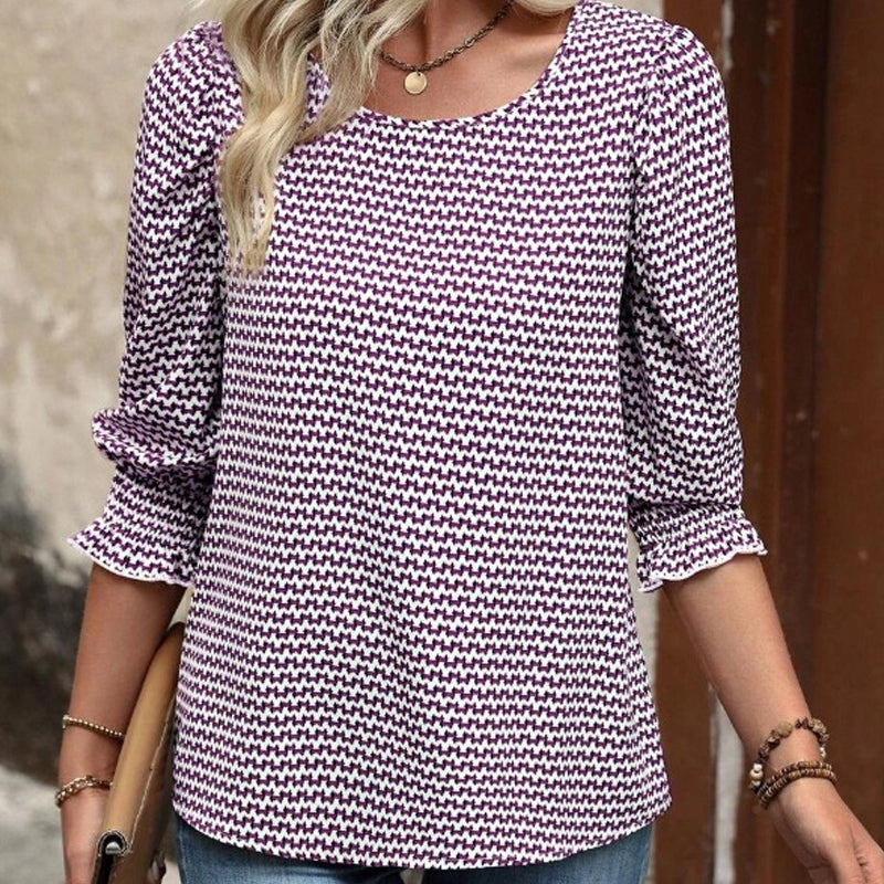 What should I wear tomorrow?🌿Women's Casual Printed Round Neck Top
