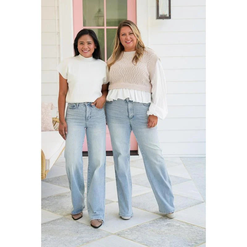 Women's Vintage High Waist Straight Leg Jeans