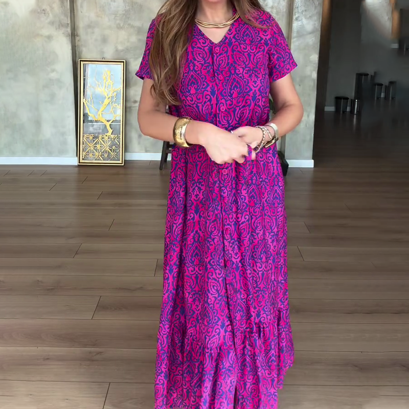 🌸Women’s Plus-Size V-Neck Floral Dress