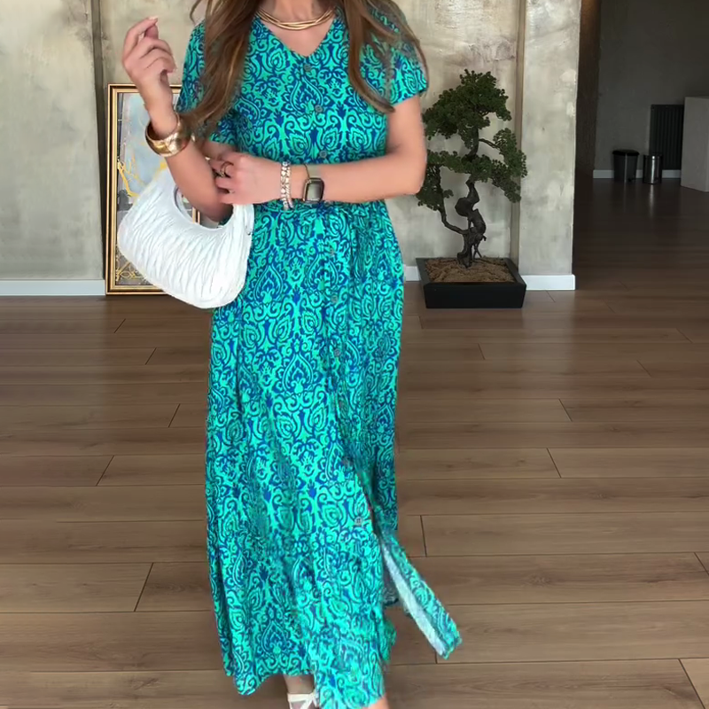 🌸Women’s Plus-Size V-Neck Floral Dress