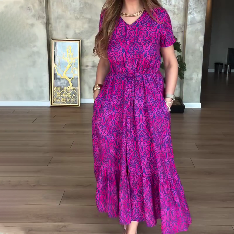 🌸Women’s Plus-Size V-Neck Floral Dress