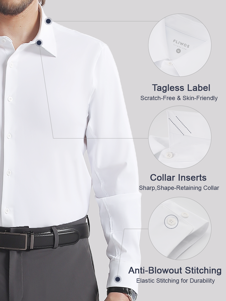 đź‘‘Fliwos Men's TriProof Stretch Iron-free Shirts