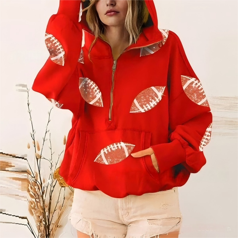 Women's Sequined Patchwork Hoodie