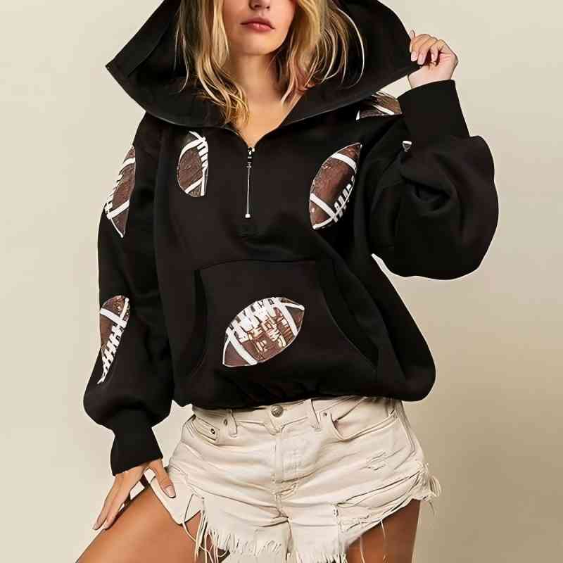 Women's Sequined Patchwork Hoodie