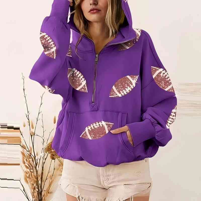Women's Sequined Patchwork Hoodie