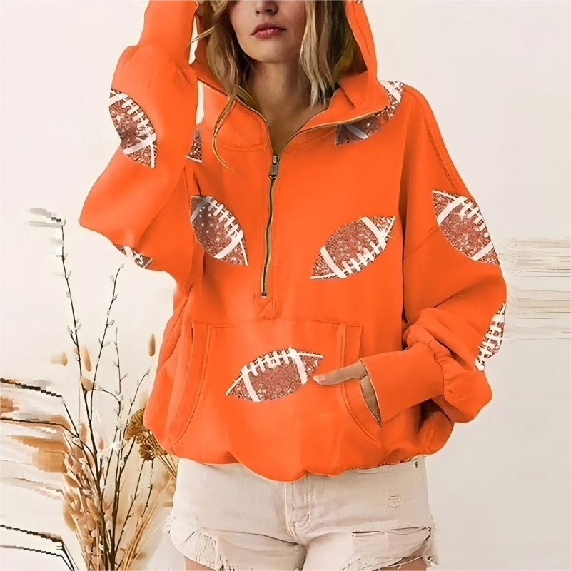 Women's Sequined Patchwork Hoodie