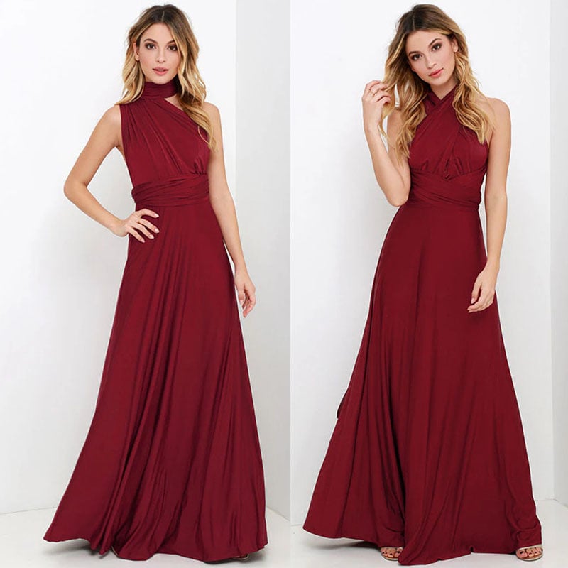Solid color design, simple and fashionable! Versatile sexy bondage red dress, easily match various occasions!