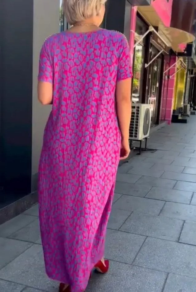 👗【M-3XL】2024 Fashionable plus-size Print Dress