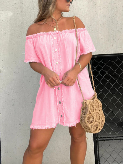🔥BUY 2 GET 10% OFF💝Short Sleeve Casual Denim Dress