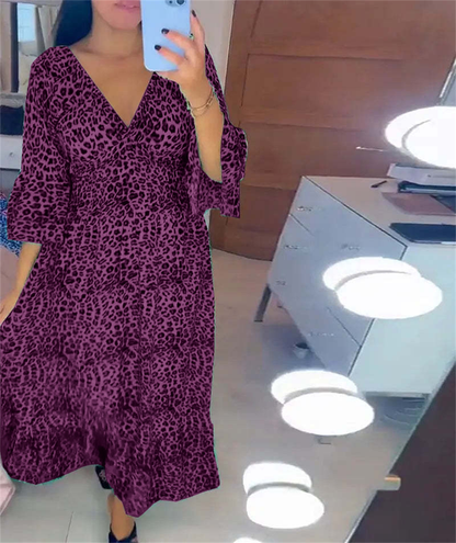 🔥What should I wear tomorrow?🔥Women's Cotton Wrap Dress with leopard pattern