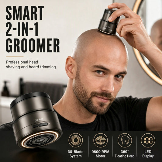 🎉2026 Sale — Over 14,000 Sold! 🔥 2-in-1 Smart Electric Bald Head Shaver and Beard Trimmer with Digital Display