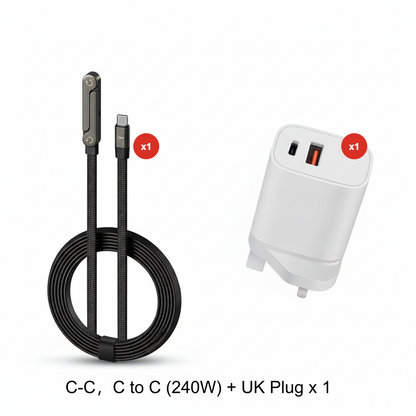 240W Fast Charging Cable with Adjustable Phone Stand