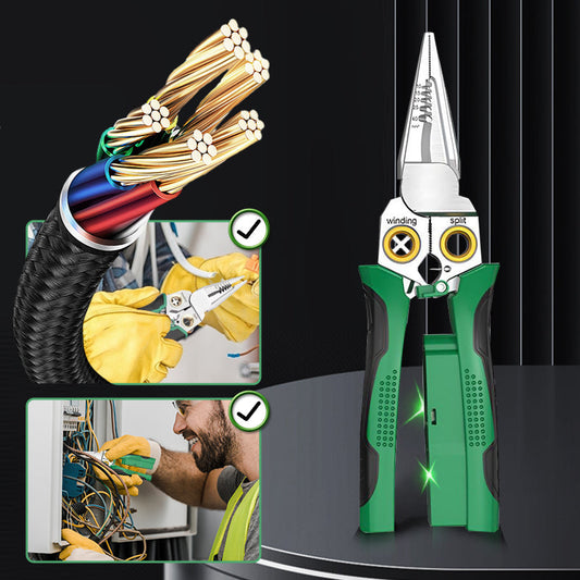 8-in-1 Multi-Functional Wire Stripper Scissors With Electrical Test