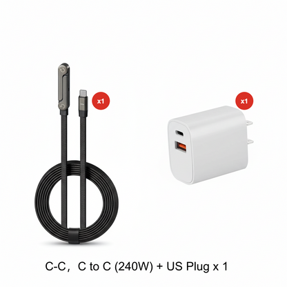 240W Fast Charging Cable with Adjustable Phone Stand