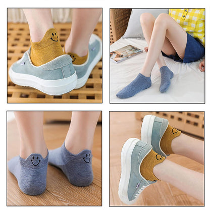 🔥 LAST DAY PROMOTION: ONLY ￡9.99!!⏰🔥10 Pairs Four Seasons Cartoon Embroidered Smiling Face Socks