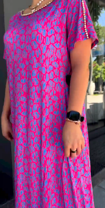👗【M-3XL】2024 Fashionable plus-size Print Dress
