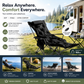 Portable, adjustable folding chair for outdoor use – Lightweight, sturdy & versatile – Ideal for the garden, camping, the beach or the patio – easy to carry and set up