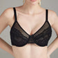 💜Floral Lace Plus Size Underwire Unlined Unpadded Minimizer Full Coverage Bra Women's Wear Comfortable Breathable Mesh Cup