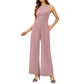 🔥Last Day Promotion 50% OFF 🔥Women’s Solid Sleeveless Wide Leg Jumpsuit