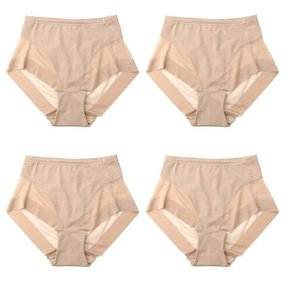 High Waist Ice Silk Shaping Briefs Translucent and sexy