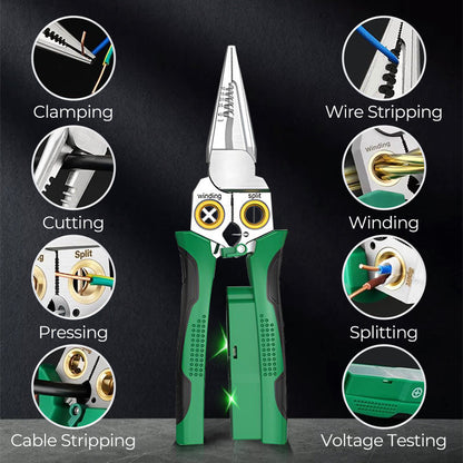 8-in-1 Multi-Functional Wire Stripper Scissors With Electrical Test