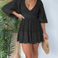 One-piece dress style, slimming and fitting, displays graceful figure!-Open Back Lace Crochet Romper Dress