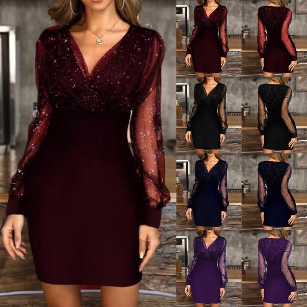 🌸Spring Specials🌸 Women’s Mesh Sequin Long Sleeve Bodycon Dress