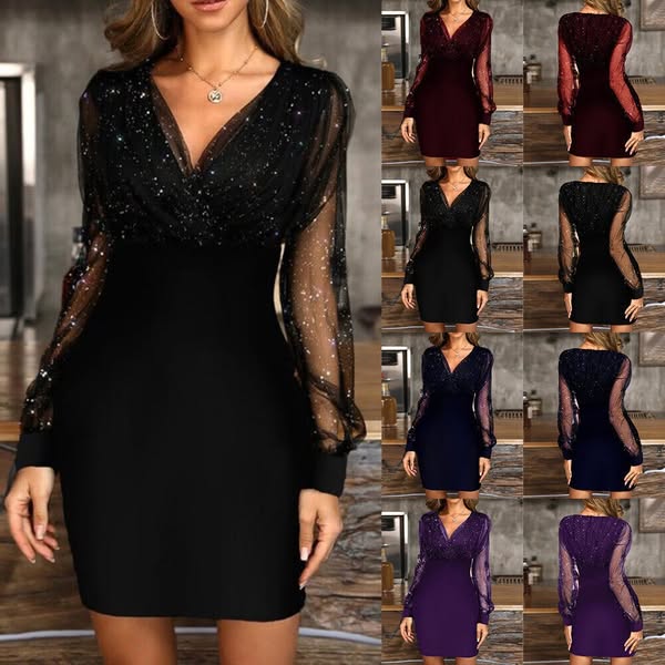 🌸Spring Specials🌸 Women’s Mesh Sequin Long Sleeve Bodycon Dress