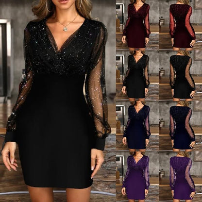 🌸Spring Specials🌸 Women’s Mesh Sequin Long Sleeve Bodycon Dress