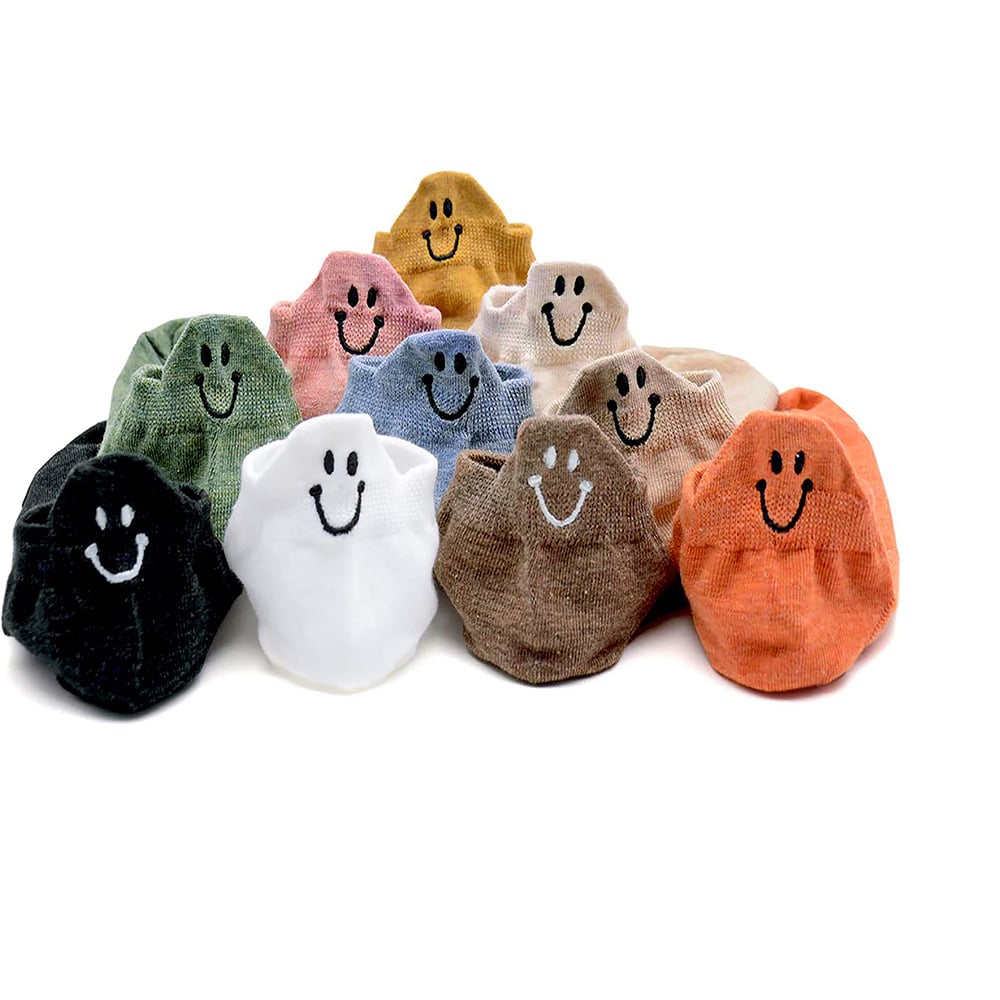 🔥 LAST DAY PROMOTION: ONLY ￡9.99!!⏰🔥10 Pairs Four Seasons Cartoon Embroidered Smiling Face Socks
