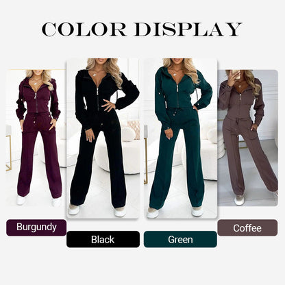 💖Limited Time Holiday Sale 50% off💖Women's Full Zip-Up Hoodie 2-Piece Tracksuit Set