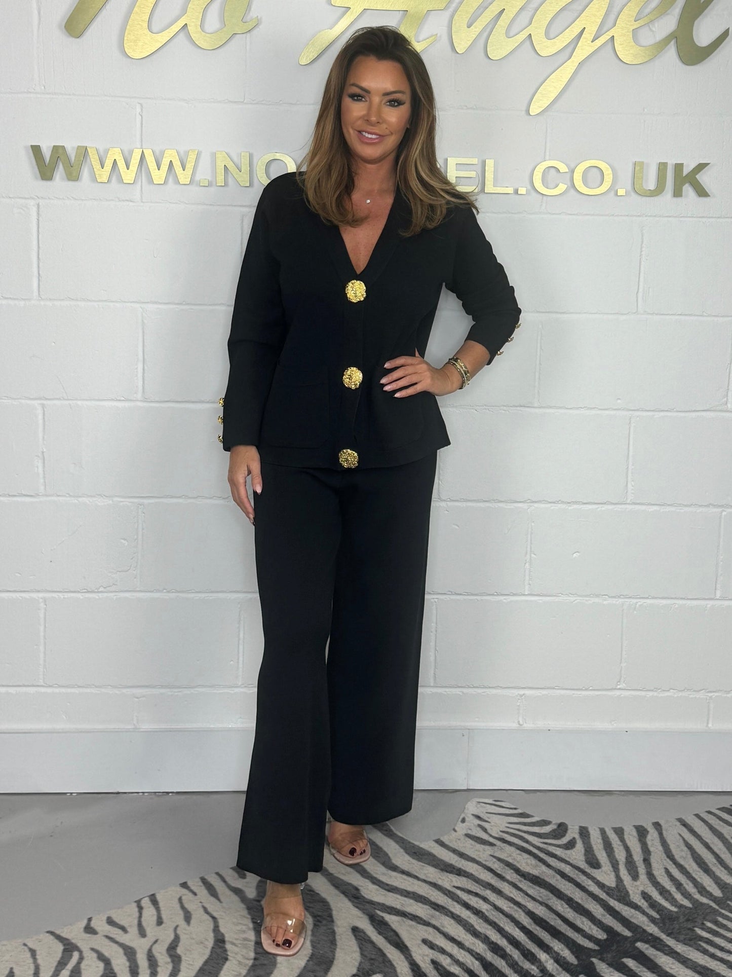 🔥Black Friday Sale 50% OFF🖤Gold Button Soft Knit Trouser Co-Ord