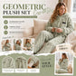 Embossed Geometric Plush Set – Warm embossed plush matching set, trendy & cozy for cold days🍂👚