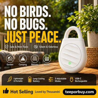 🔥Surprise Price: ￡4.99 Each Today!!⚡️BUY 1 GET 1 FREE!!🐦No more trouble from birds, beasts and locusts！Portable Ultrasonic Bird Repellent Keychain
