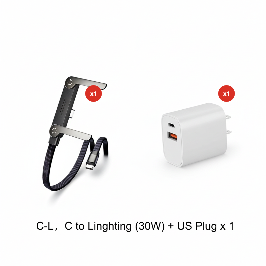 240W Fast Charging Cable with Adjustable Phone Stand