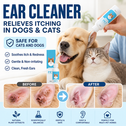 Ear cleaner - Plant‑based formula | safe for kittens and puppies.
