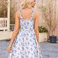 Women's Summer Dresses Casual Square Neck Floral Sundress With Pockets