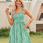 Women's Summer Dresses Casual Square Neck Floral Sundress With Pockets