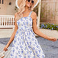 Women's Summer Dresses Casual Square Neck Floral Sundress With Pockets